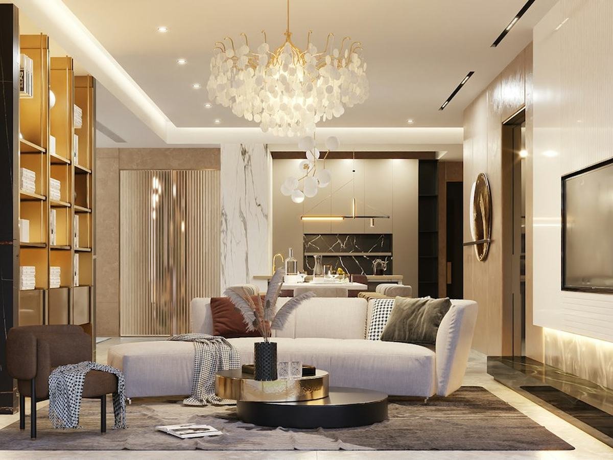 Modern living room with elegant furniture